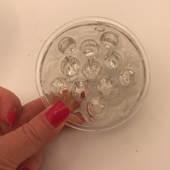 VTG 50s Viking Glass Flowerite Frog w/Flanders Poppies Sterling Silver Overlay - Picture 10 of 10